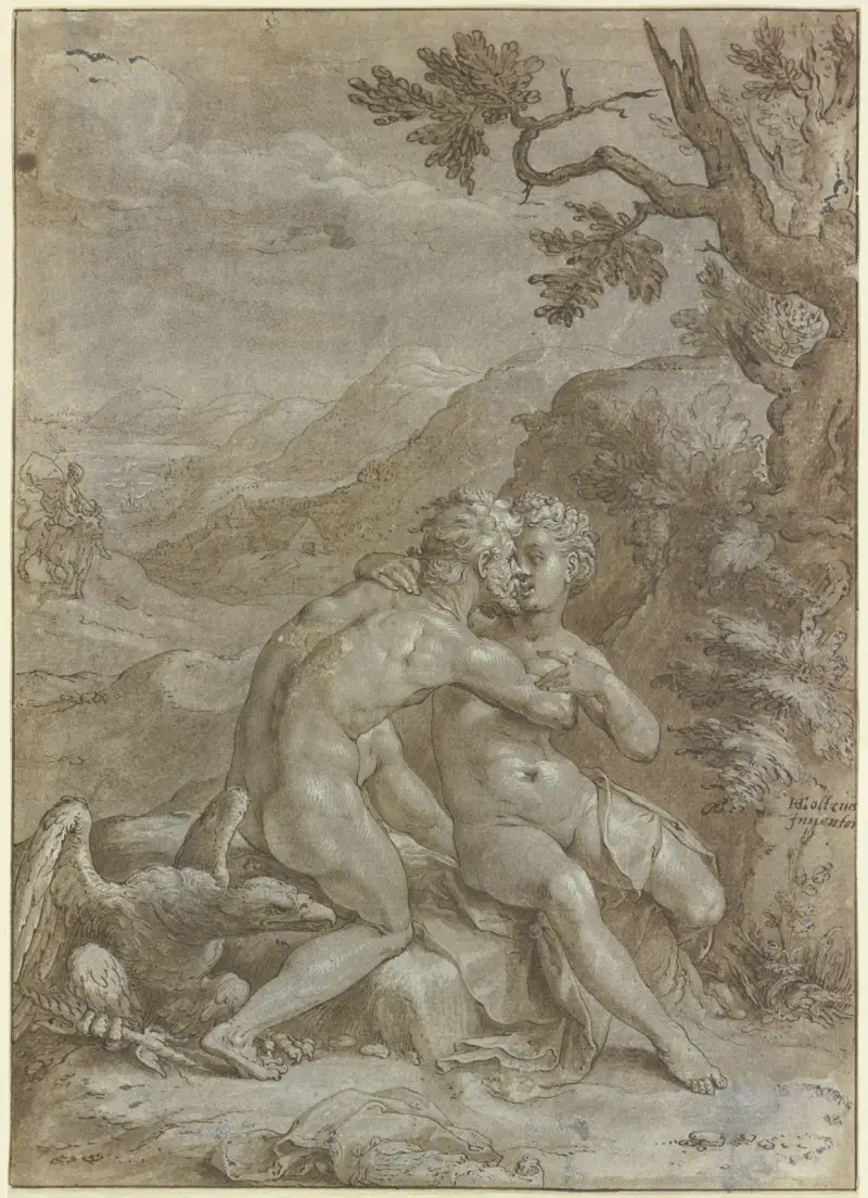 Jupiter und Europa von Hendrick Goltzius