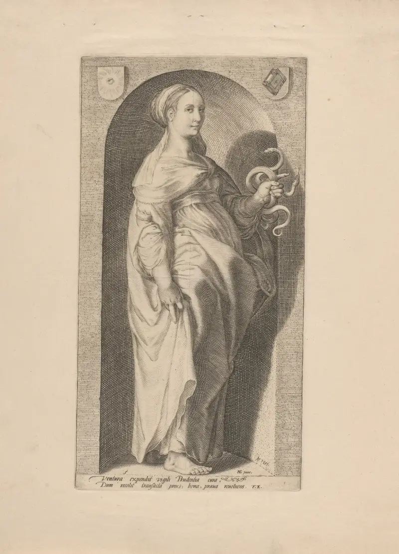 Prudence av Hendrick Goltzius