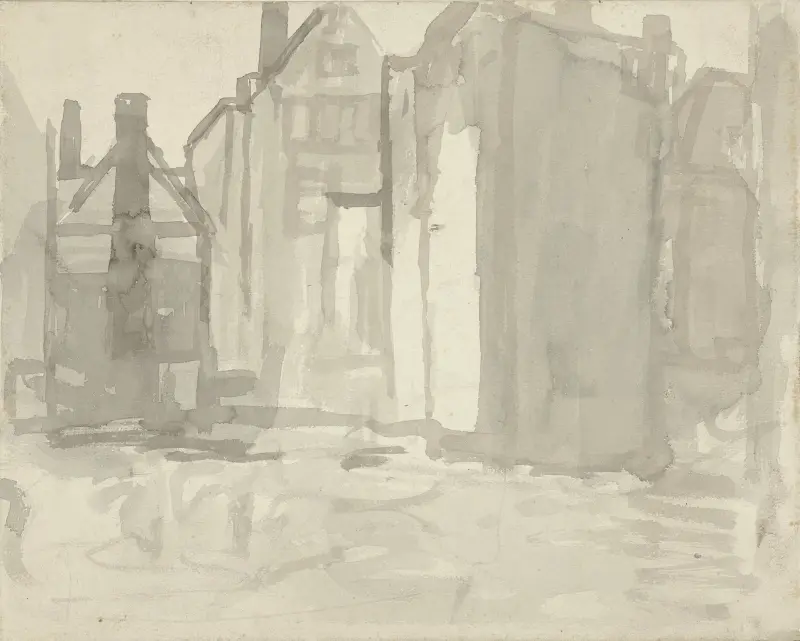 Baustelle an der Sint Agnietenstraat in Amsterdam von George Hendrik Breitner