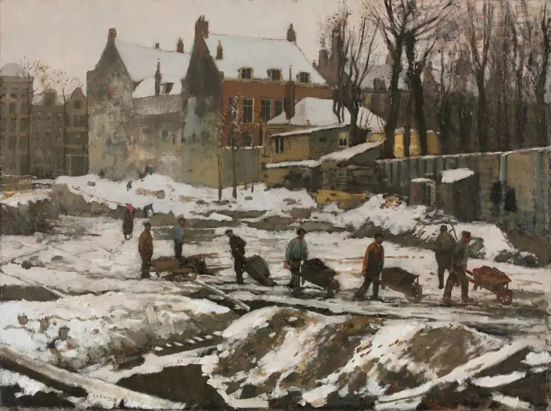 Staveniště v Amsterdamu, George Hendrik Breitner