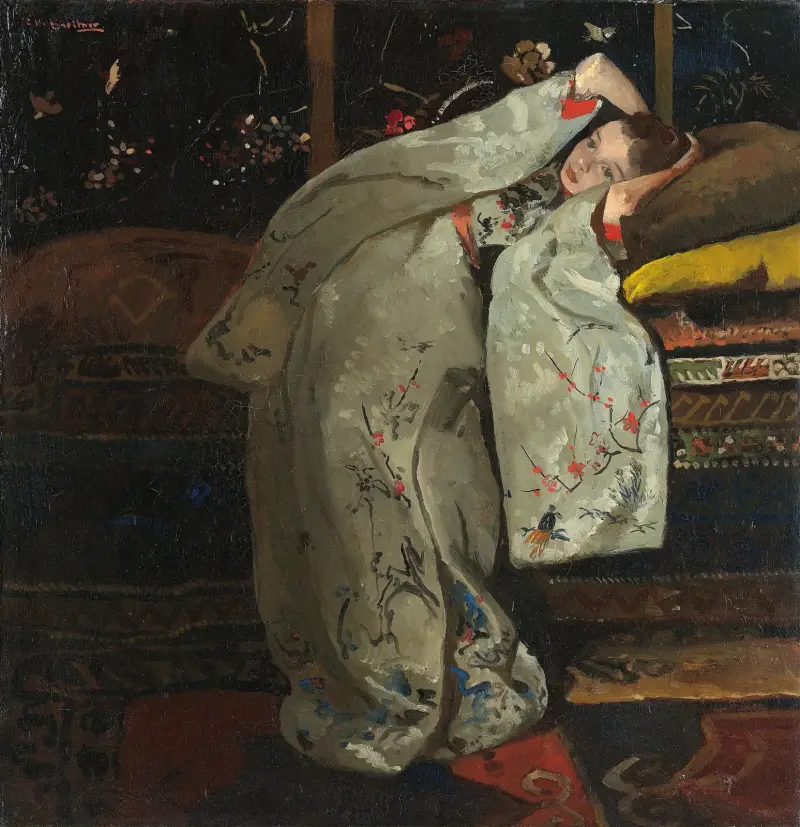 Flicka i vit kimono av George Hendrik Breitner