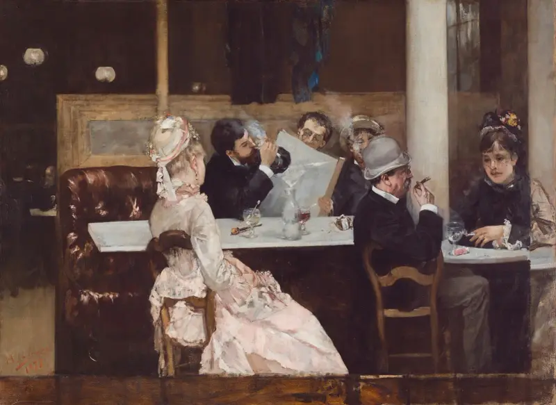Café Scene In Paris av Henri Gervex