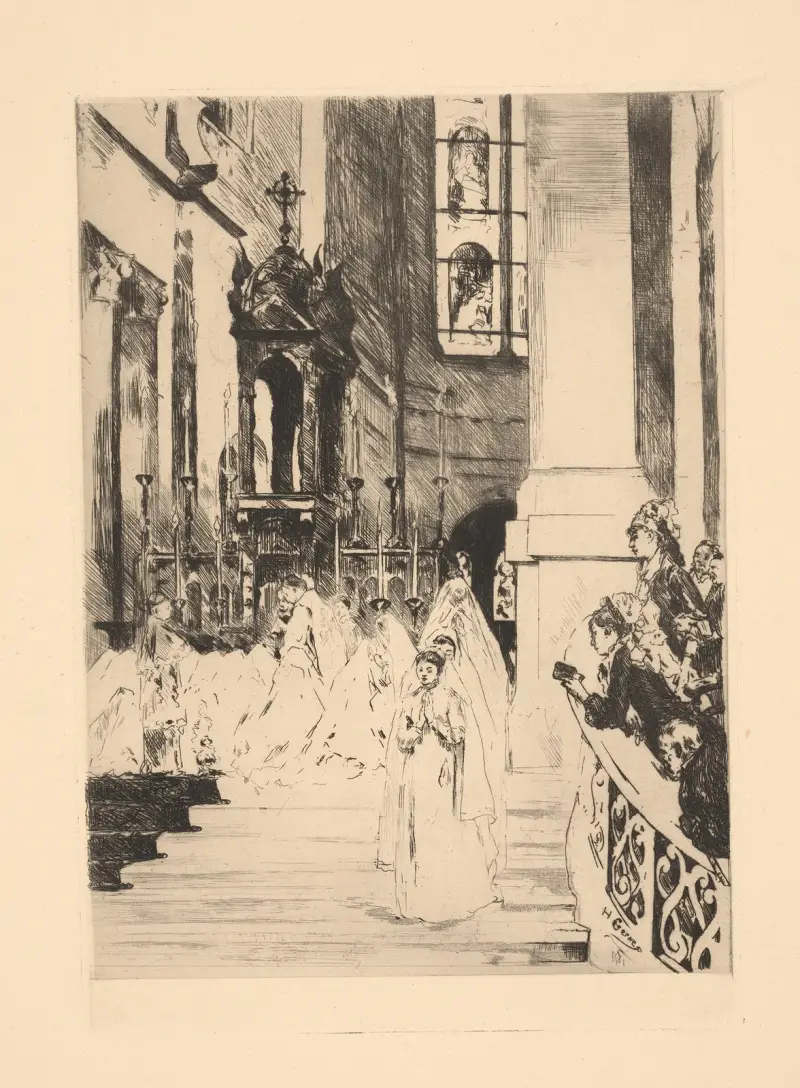 Přijímání v kostele Trinity Church, Henri Gervex