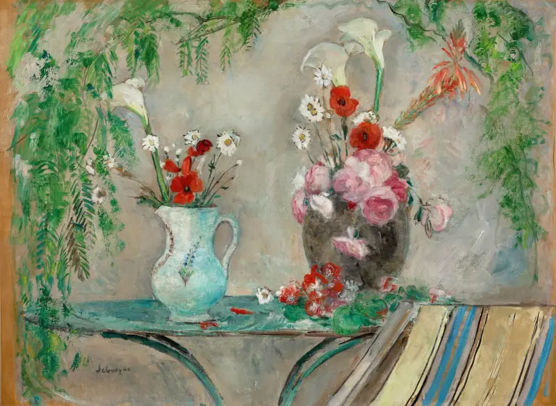 Kwiaty na stole na tarasie, Henri Lebasque