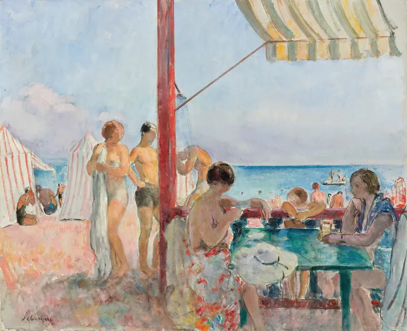 Le Bar Sur La Plage av Henri Lebasque