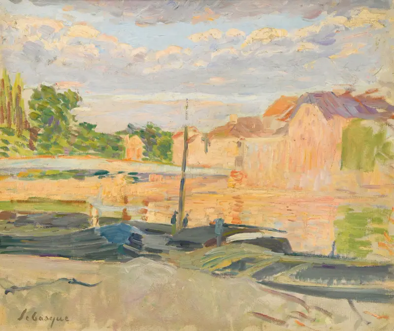 Pråmar vid Marne av Henri Lebasque