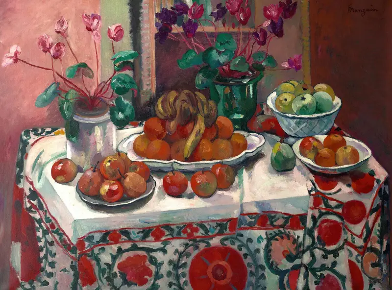 Stilleben med cyklamen av Henri Manguin