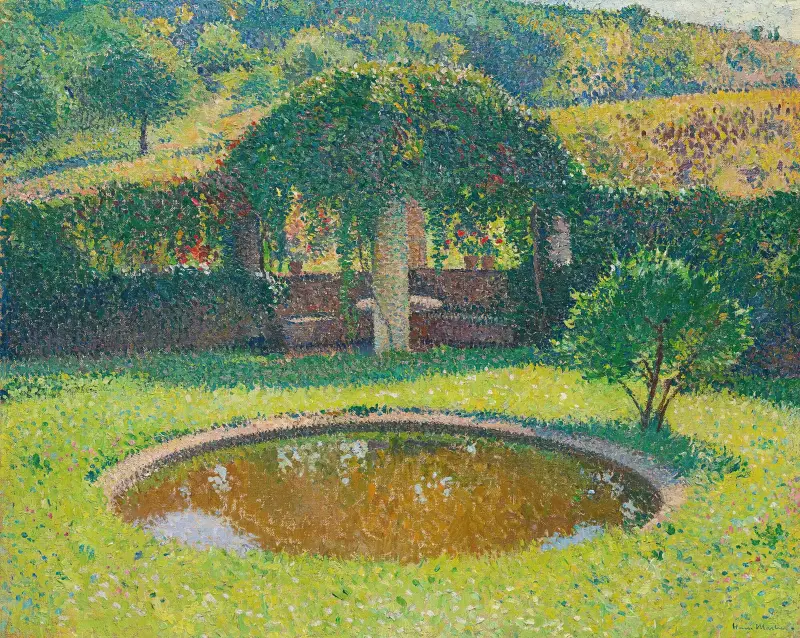 Teich und Laube im Südwesten des Parks von Marquayrol von Henri Martin