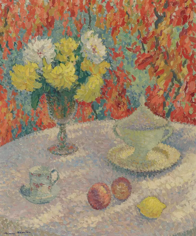 Dahlias Au Soleil av Henri Martin