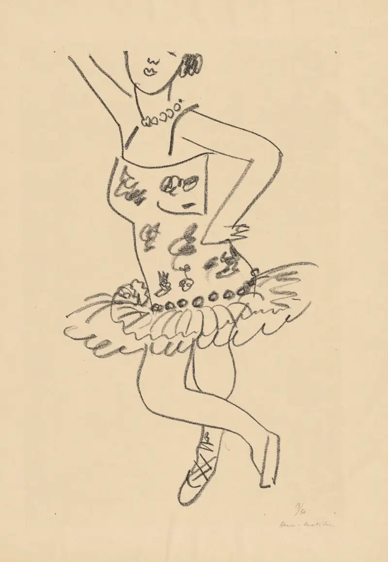 Danseuse cambrée au visage coupé av Henri Matisse
