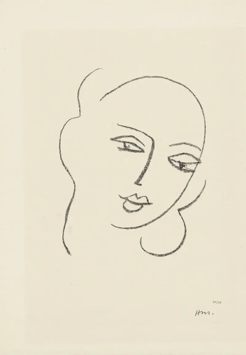 Studie för Jungfrun ”Ansikte” – för kapellet i Vence, 1950 – nr 2 av Henri Matisse