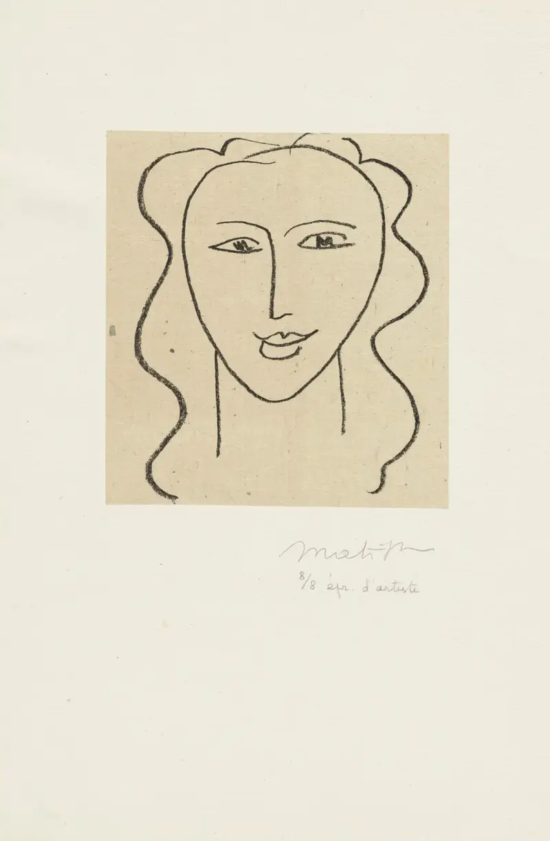 Studie för Jungfrun ”Ansikte” – för kapellet i Vence, 1950 – nr 1 av Henri Matisse