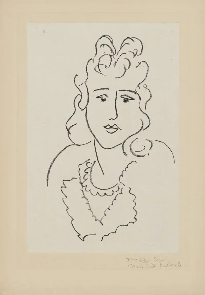 Etude pour Poèmes de charles d’Orléans, 1942 – nr 2 av Henri Matisse