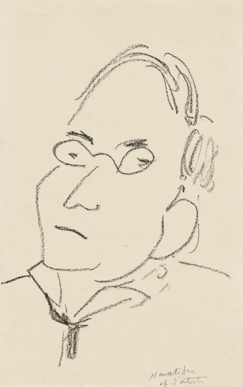 Studier för frontespisen till 'Choix de pages de Paul Léautaud', plansch 5 av Henri Matisse