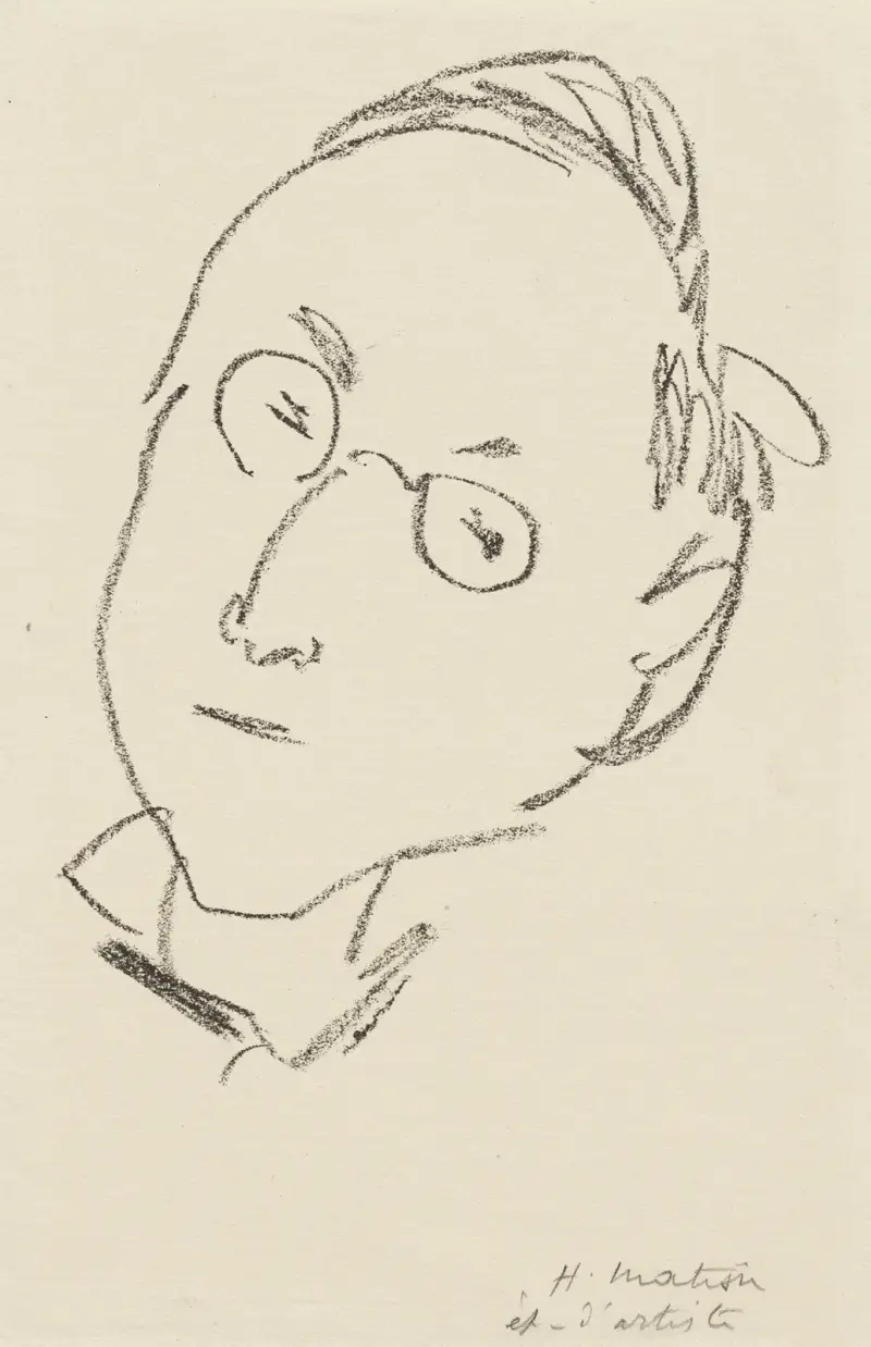 Studier för frontespisen till 'Choix de pages de Paul Léautaud', plansch 3 av Henri Matisse
