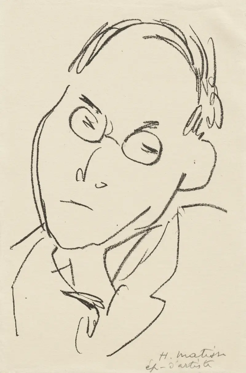 Studier för frontespisen till 'Choix de pages de Paul Léautaud', plansch 4 av Henri Matisse