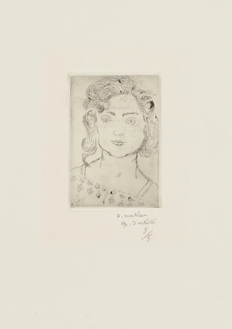 Fillette, blouse fleurie av Henri Matisse