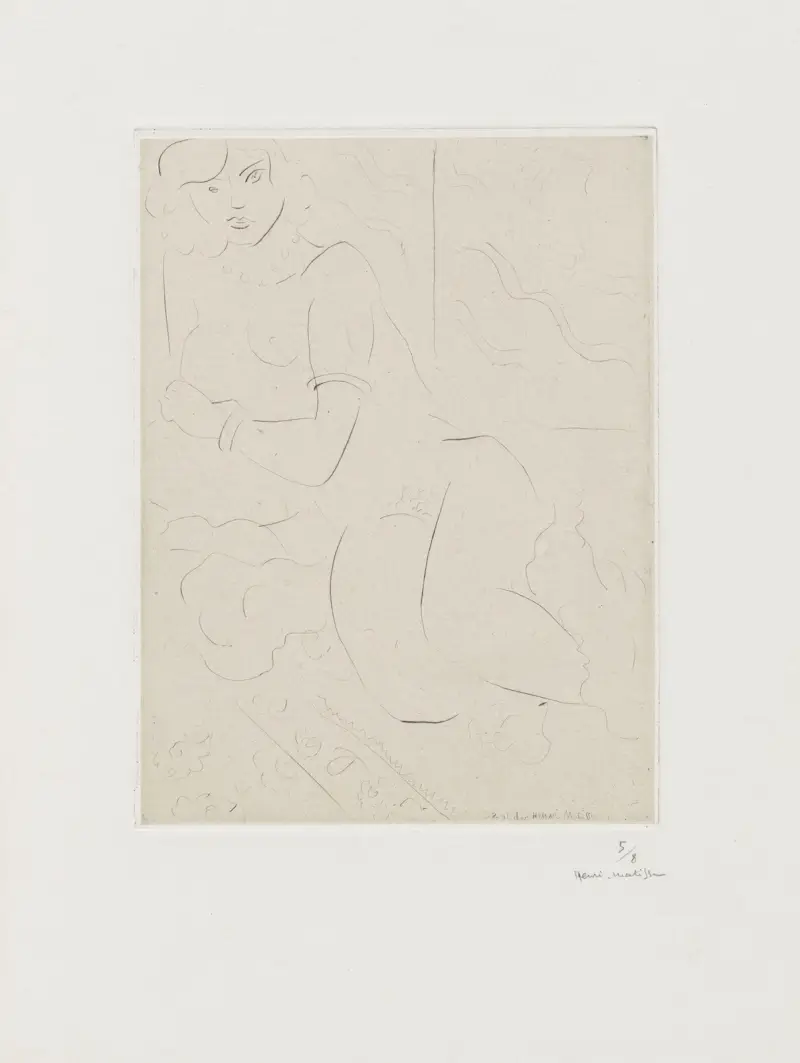 Stor liggande nakenakt i trekvartsvy av Henri Matisse