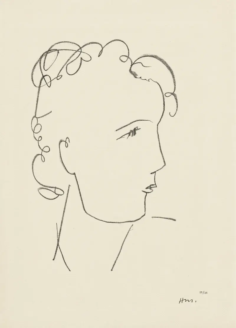 Junge Studentin – Studienserie für „Echos“, 1952 – Nr. 5 von Henri Matisse