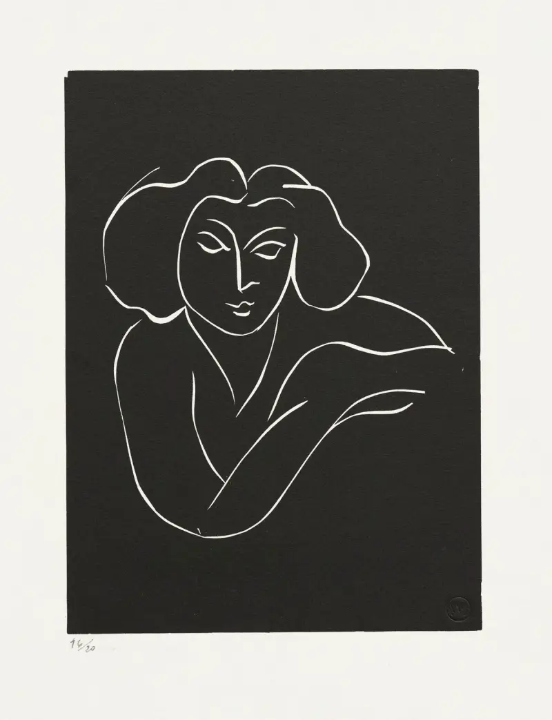 Ung kvinna stödd på armbågen, 1941 av Henri Matisse