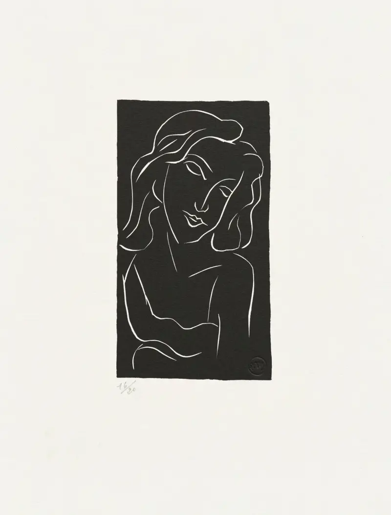 Ung kvinna med böjt ansikte av Henri Matisse
