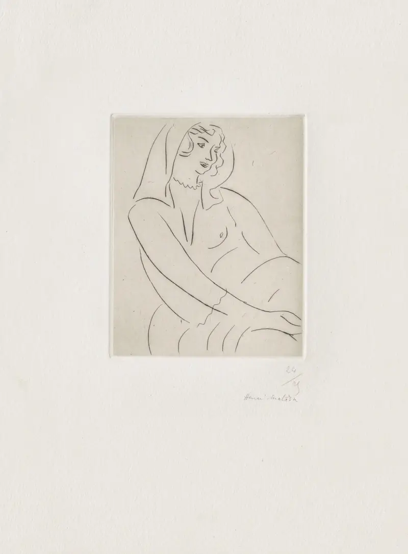 Junge Frau mit Schleier auf dem Kopf von Henri Matisse