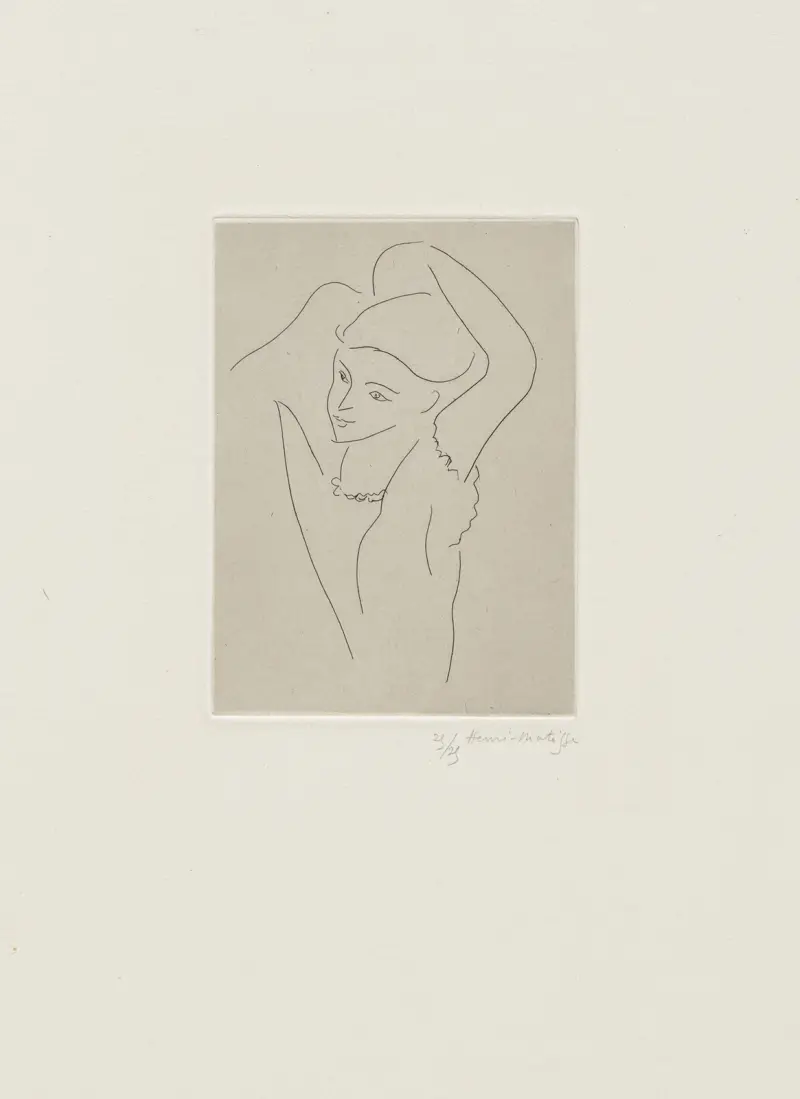 Ung flicka ordnar sitt hår av Henri Matisse