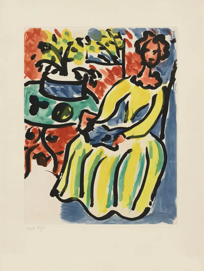 Marie-José i gul klänning, 1950 – nr 1 av Henri Matisse