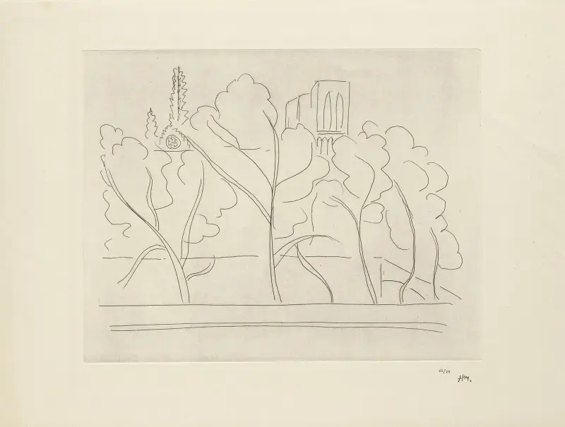 Notre-Dame à travers les arbres av Henri Matisse