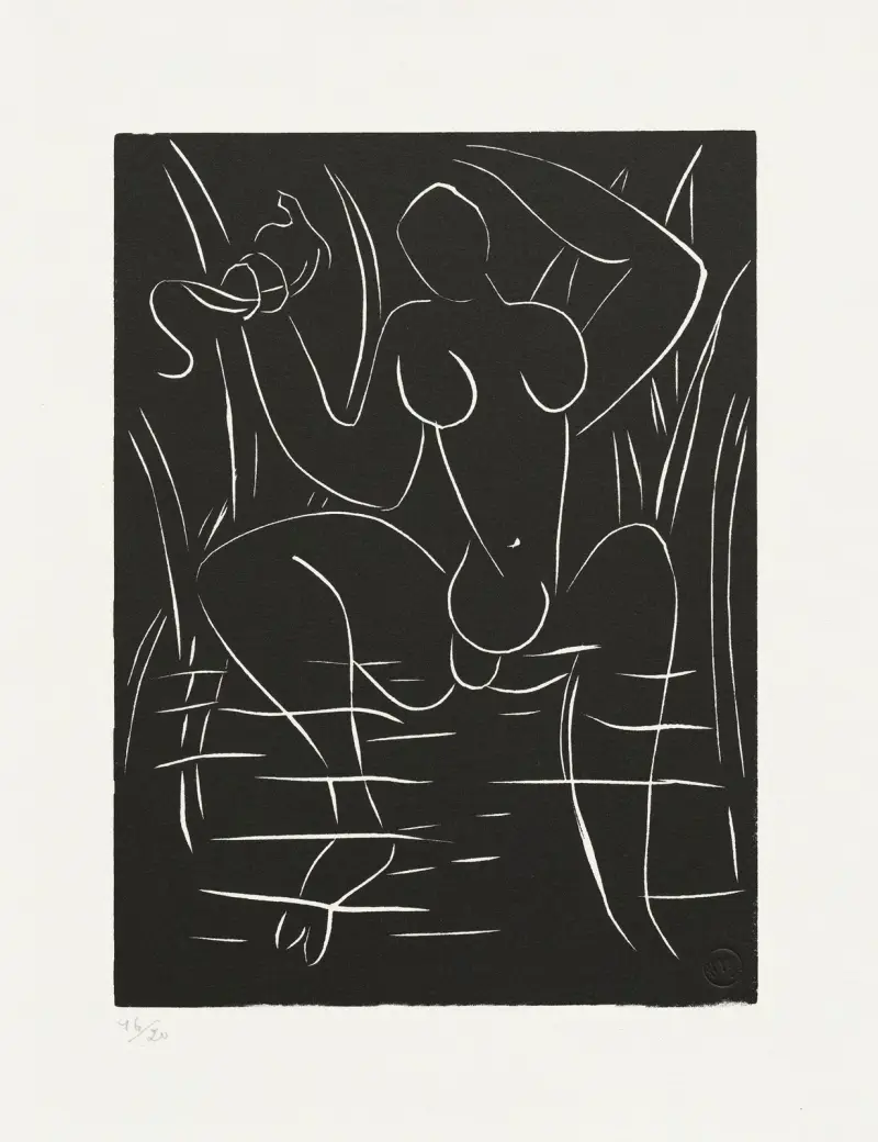Akt vid floden – Studie för 'Pasiphaé' av Henri Matisse