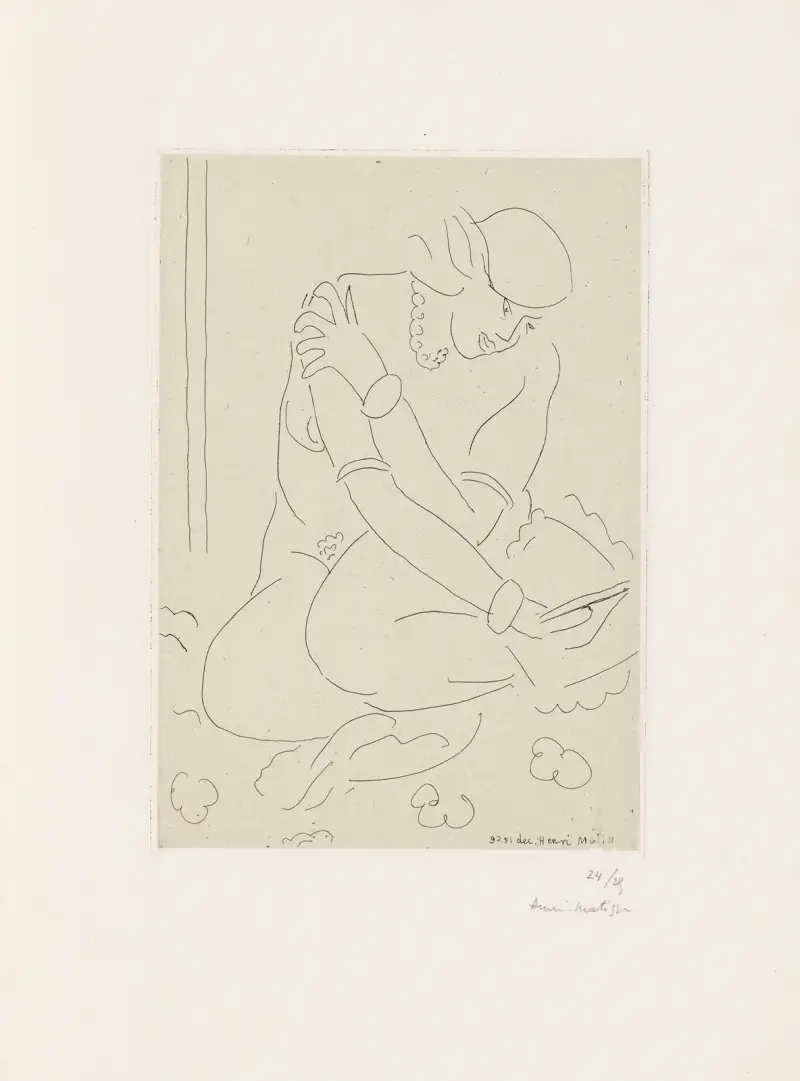 Sittande naken, hand på axeln av Henri Matisse