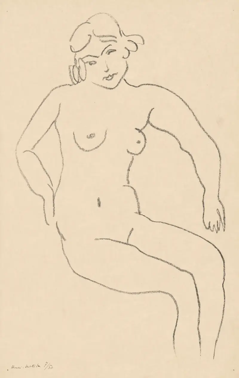 Sittande naken, ljust hår av Henri Matisse