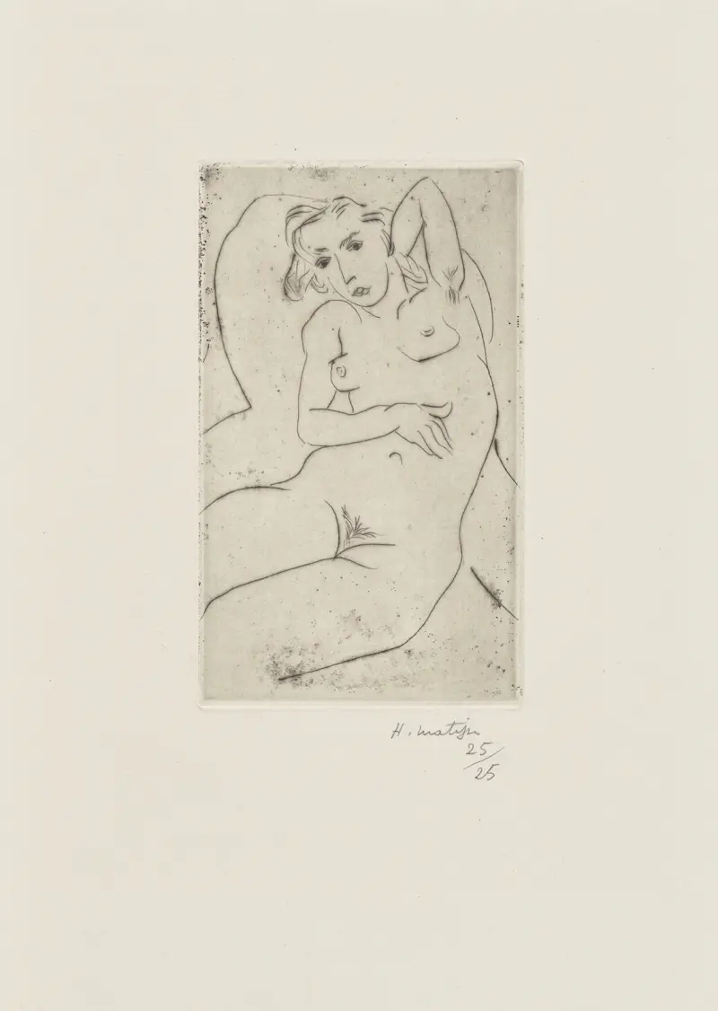 Nu assis – Les yeux noirs av Henri Matisse