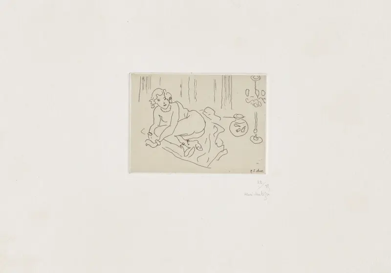 Liegender Akt. Interieur mit venezianischer Lampe von Henri Matisse