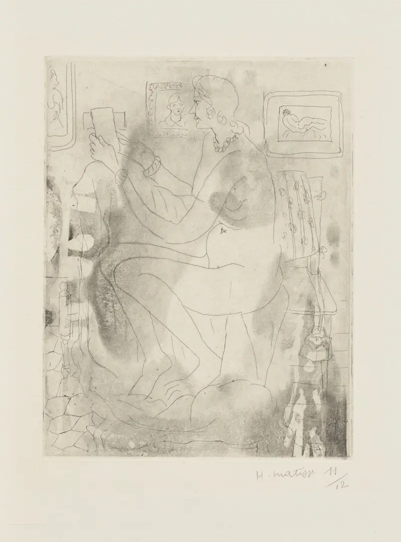 Akt w profilu, czytająca, Henri Matisse