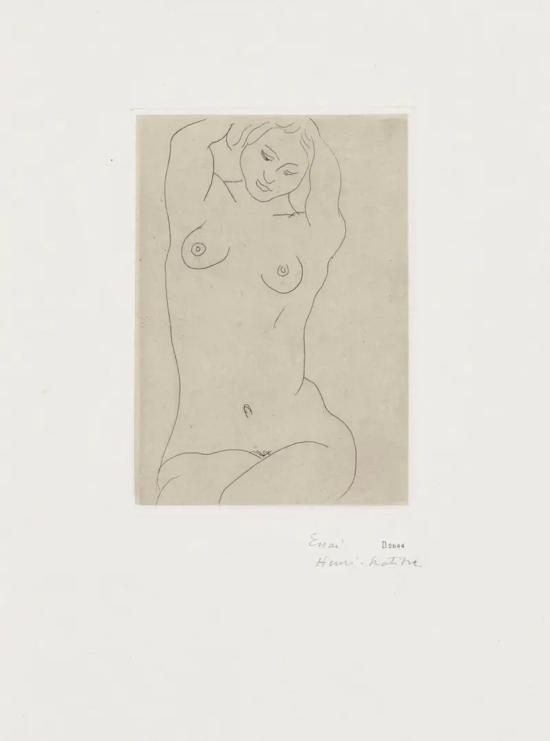 Naken med armarna på huvudet av Henri Matisse