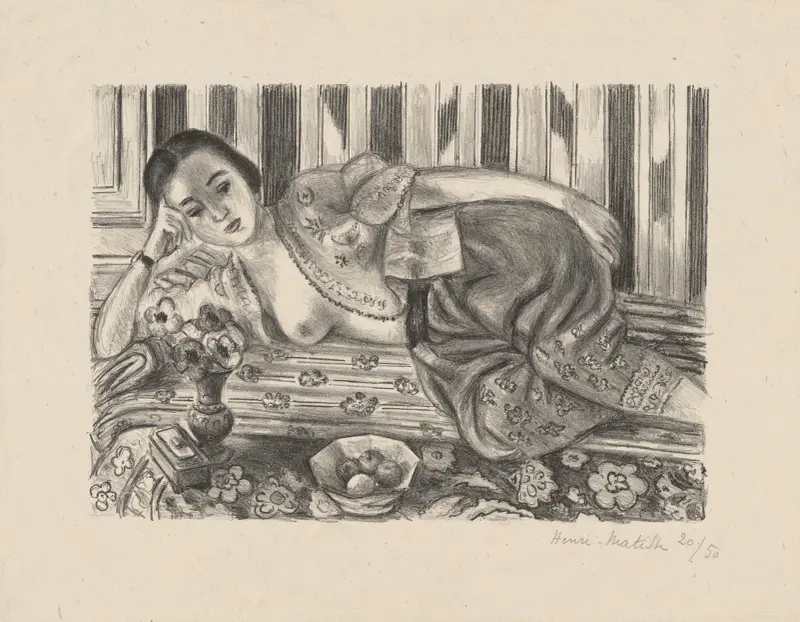 Odaliske in roten Satinhosen von Henri Matisse