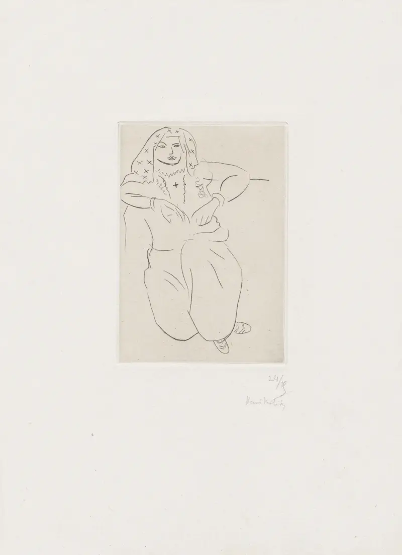 Orientalisk kvinna med korsformad tatuering på bröstet av Henri Matisse