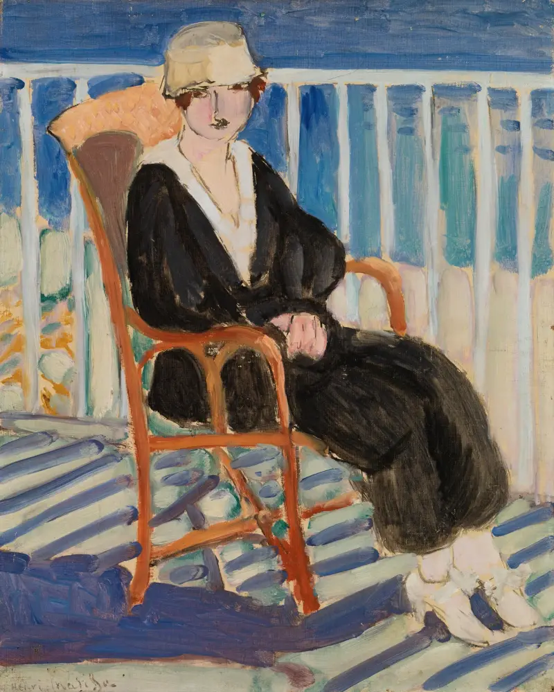 Young Girl on a Balcony over the Ocean (Jeune fille au balcon sur la mer) av Henri Matisse