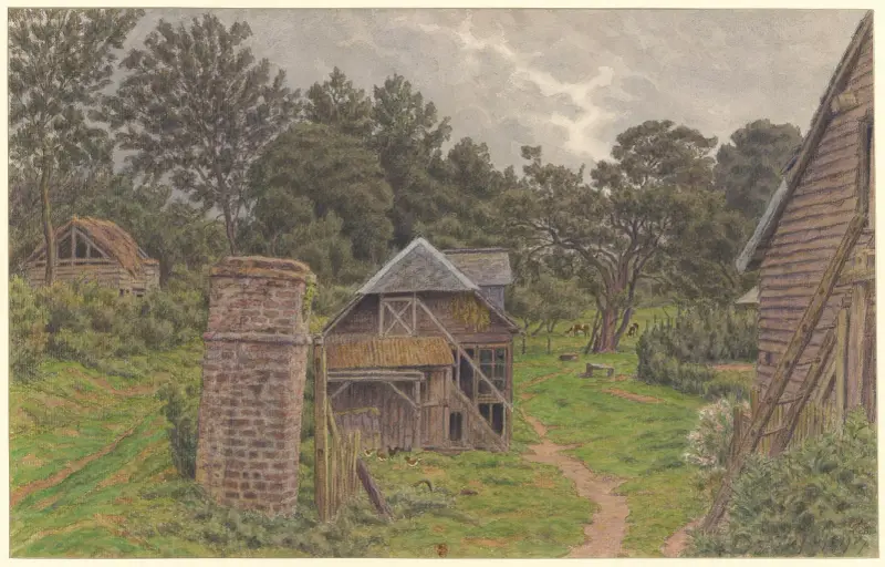 Auffay (entrée de ferme à Auffay), 1927 av Henri Rivière