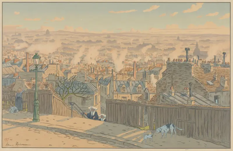 Pariser Landschaften; Paris vom Montmartre aus gesehen von Henri Rivière