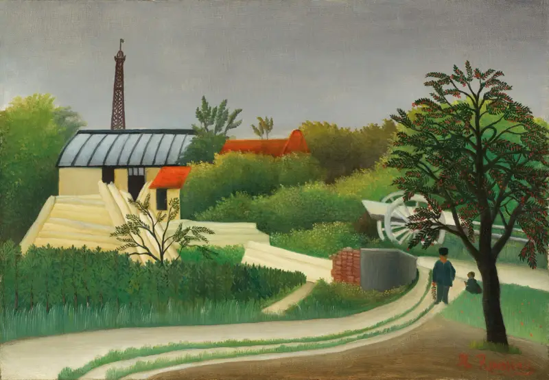 Sågverk i närheten av Paris av Henri Rousseau