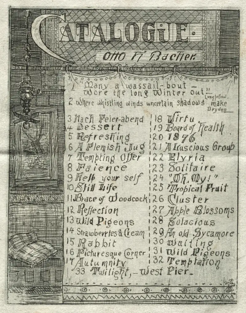 Catalogue av Otto Henry Bacher