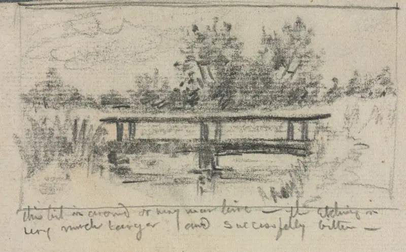 The Bridge, Schleissheim av Otto Henry Bacher