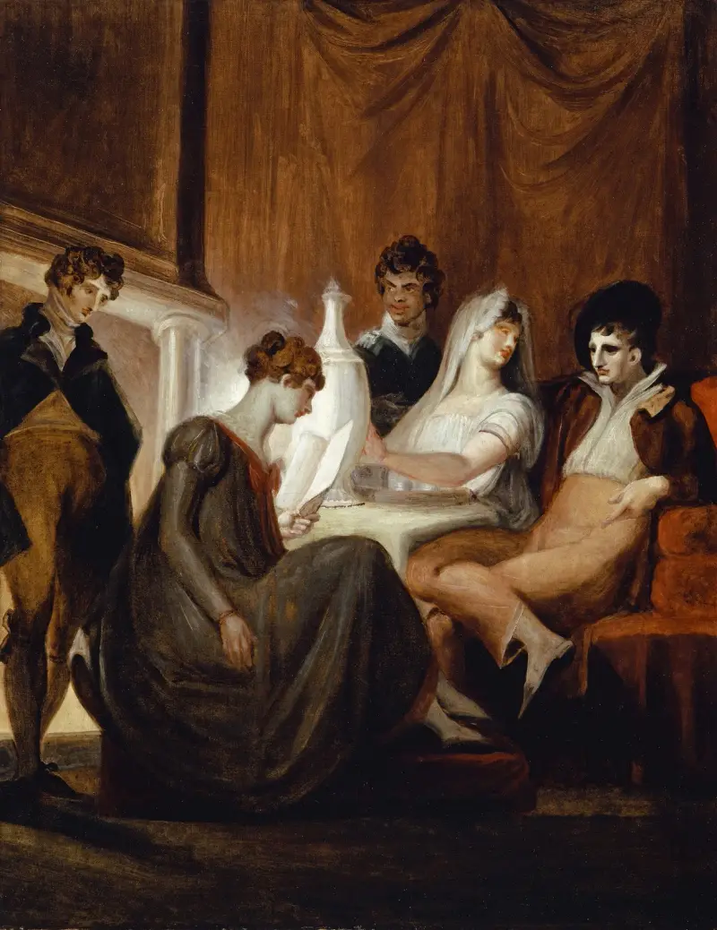 The Newspaper In The Countryside av Henry Fuseli