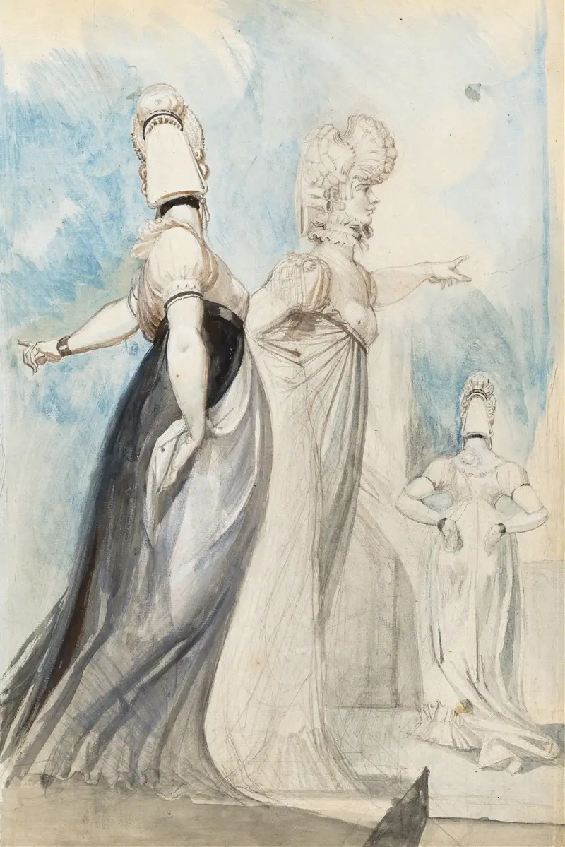 Three Women Promenading av Henry Fuseli