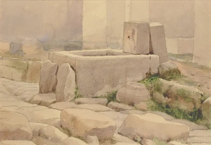 Pompeian Fountain And Horse Trough av William Henry Holmes