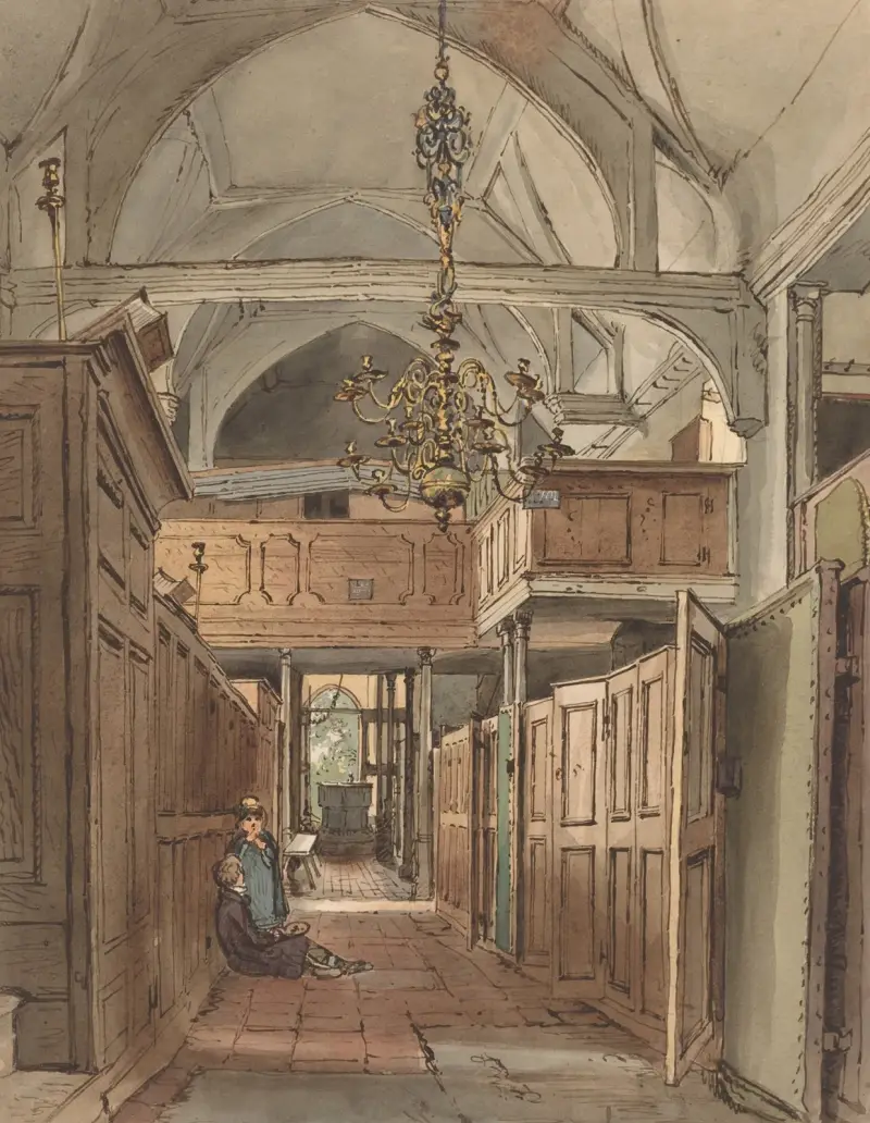 Interiör från kyrkan i Bushey av William Henry Hunt