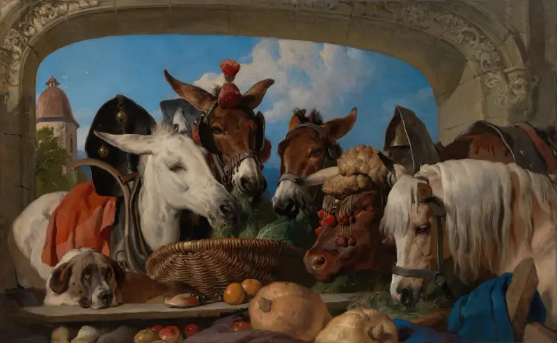 En grupp djur, Genève av Sir Edwin Henry Landseer