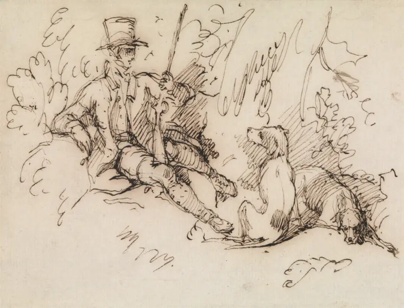 Jäger und zwei Hunde von Sir Edwin Henry Landseer